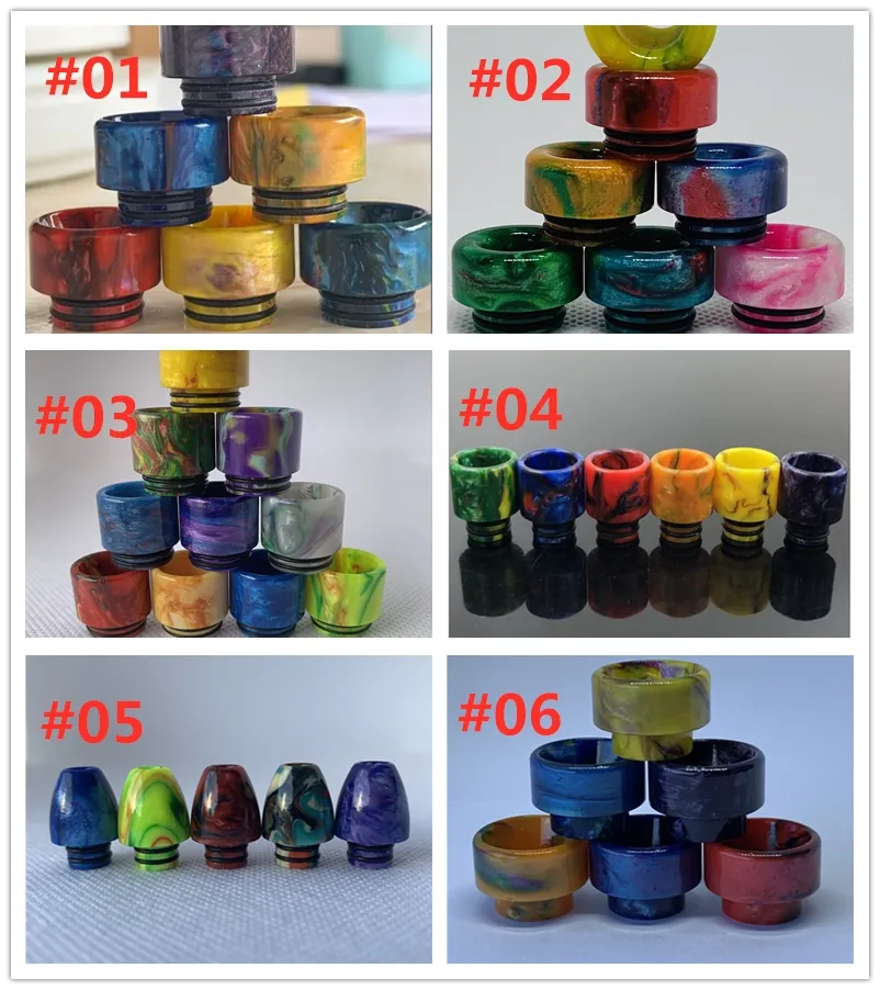 6 Types Colorful Short Wide Bore Resin Bullet 810 510 528 Drip Tips Mouthpiece for TFV8 TFV12 Big Baby