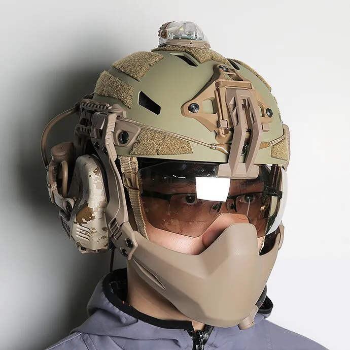 Taktischer Helm für High Cut/Fast/AF/MICH/Revision/Airsoft CLEAR Batlsking Viper Visor DE TRANSPARENT/SCHWARZ/VERSILBERTE LINSE