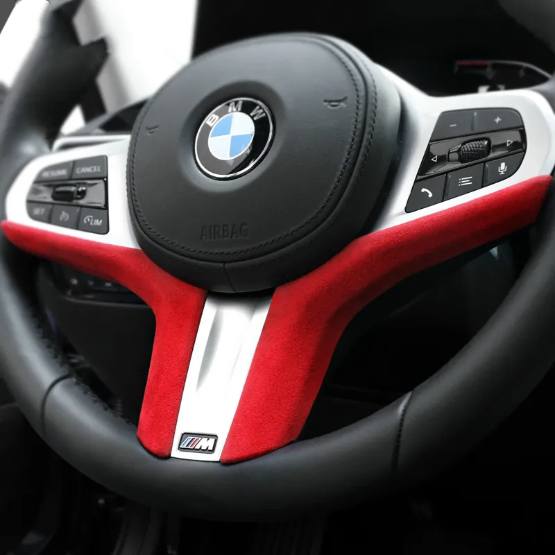 Alcantara Car Steering Wheel Trim Cover Sticker For BMW E90 E92