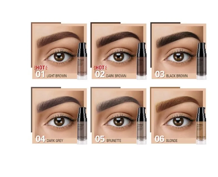 Brwi Gel Tint 6 Kolory Makijaż Pomada Zestaw Szczotki Brown Eye Brow Cream Makijaż Paint Set Enhancer Wax Kosmetyczne