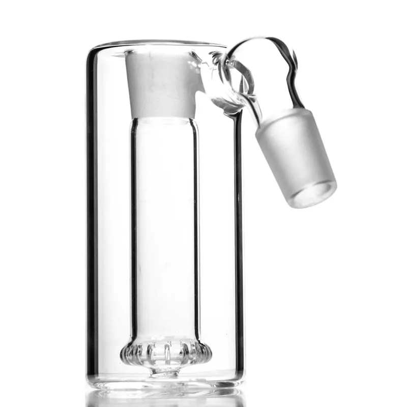 Glass Ash Catcher för vattenpipa vattenrör bongs 45 graders duschhuvud perkolator en inuti 14 mm eller 18 mm gemensamt tjock klar askatcher