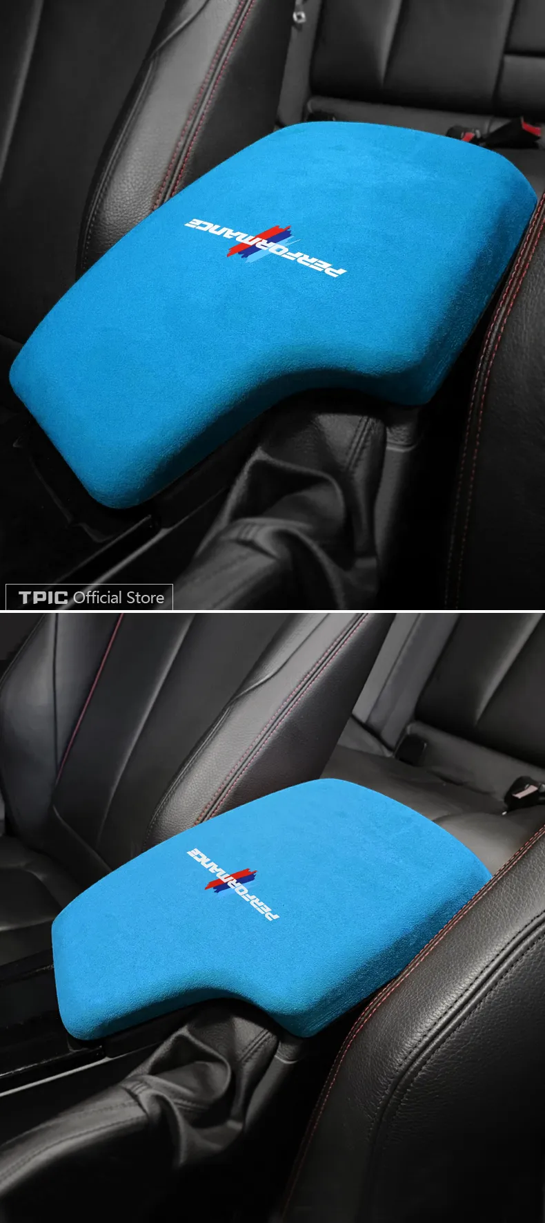 Alcantara Wrap Voiture Accoudoir Boîte Panneau ABS Couverture M