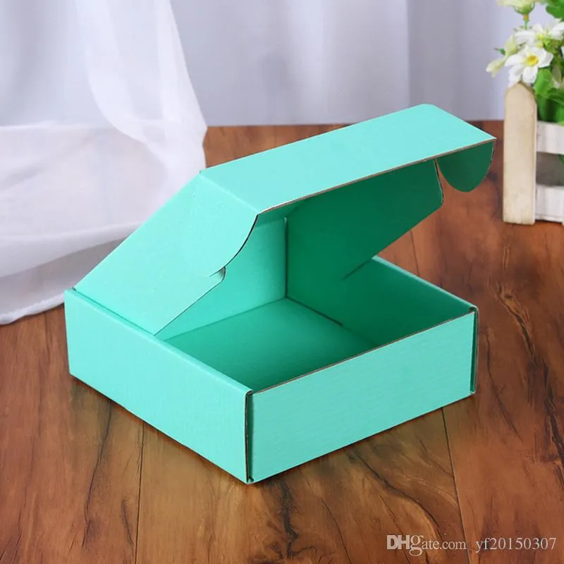 Гофрированной бумаги Коробки Цветные Упаковка для подарков Folding Box Площадь упаковки BoxJewelry Упаковка Картонные коробки 15 * 15 * 5см