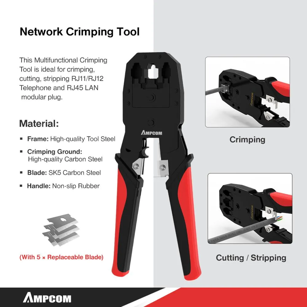 Freeshipping Network Tool Kit 11 em 1 Professional computador portátil Ethernet Manutenção LAN Cable Tester Set Repair