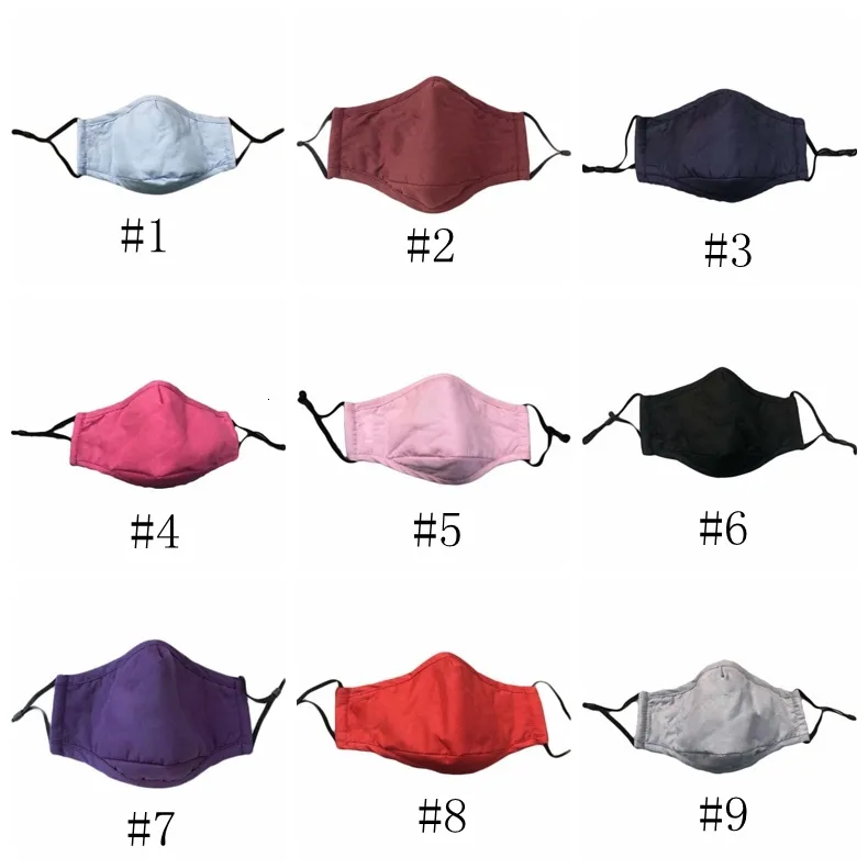 Adult Washable Solid Color Cloth Mouth Mask PM2.5 Dustproof And Smog Face Mask Reusable Face Mask EEA1563