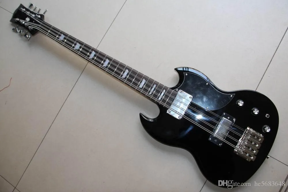DHgate 8 String Electric Bass Guitar Black 323g Pro Sound Studio Stage Musical Instruments