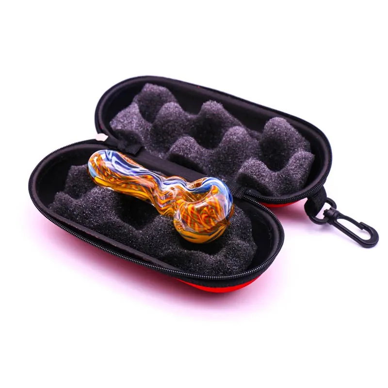 Wholeell Smoking Glass Lepel Pipe Case Draagbare Mix Kleuren Doos voor 3 "tot 6"