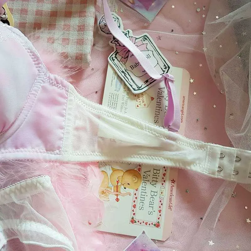 Cute Melody Embroidery Japanese Style Pink Bra & Panties Set Underwire Soft  Underwear Sleep Intimates Set Kawaii Lolita From Manilabest, $45.78