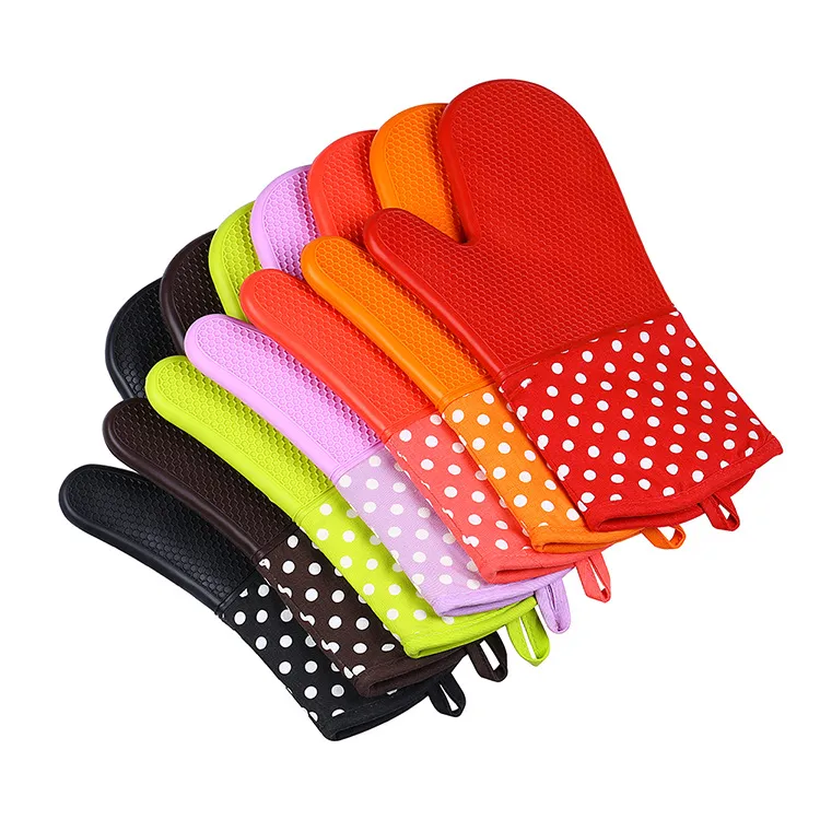 Luvas Forno Silicone Alta Qualidade Microondas Forno Mitts Slip-Resistant Bakeware Cozinha Cozinhar Bolo Ferramentas de Cozimento RRA3644