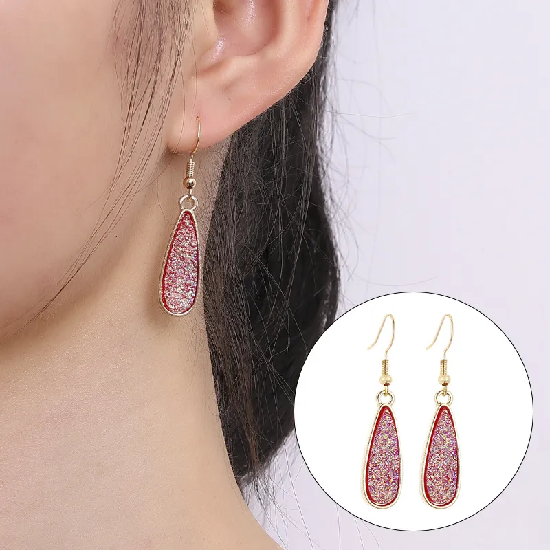 Waterdrop Resin Druzy Drusy Earrings Designer Earrings Fashion Dangle Earrings for Women