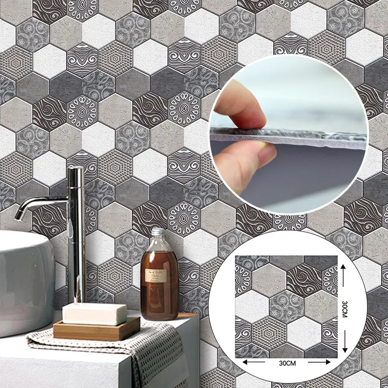 3D Self Adhesive Bathroom Sticker Waterproof Dustproof Anti Oil ...