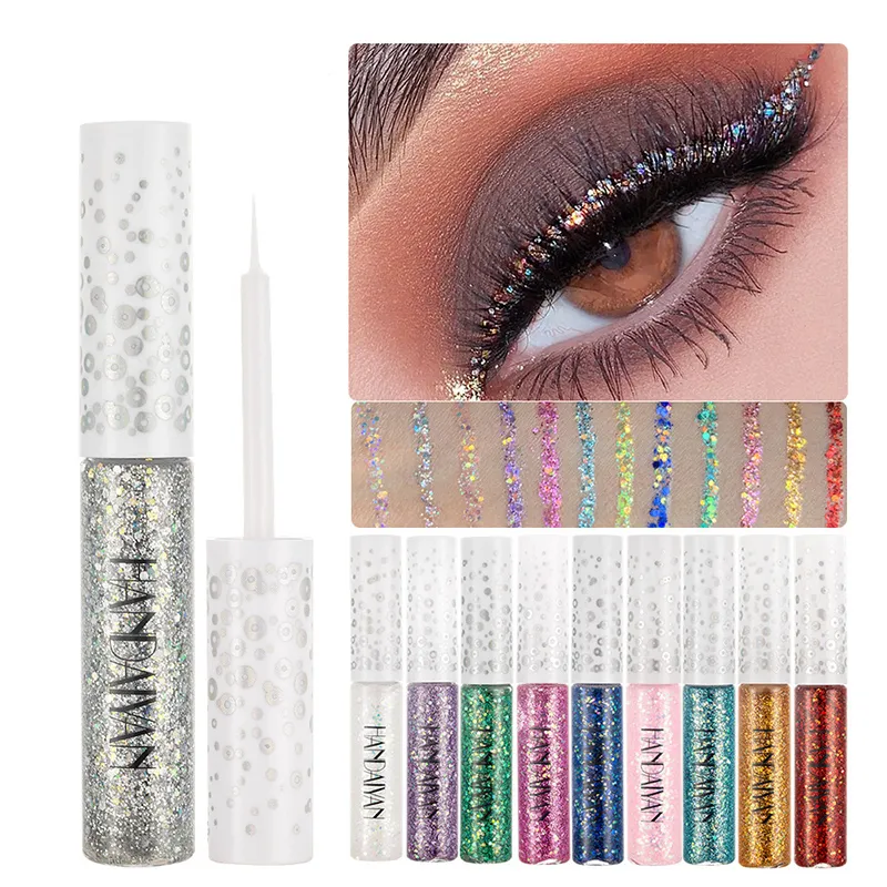 Handaiyan Liquid Shimmer Eyeliner Lápis Brilho Brilhante Sliver Branco Azul Verde Vermelho Maquiagem Olho Vermelho