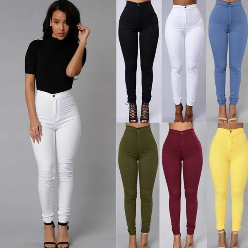 Sexy And Elegant Womens Slim Fit High Waisted Skinny Jeans In Solid Colors  Multicolor Options For Large Sizes From Zgrose, $24.13