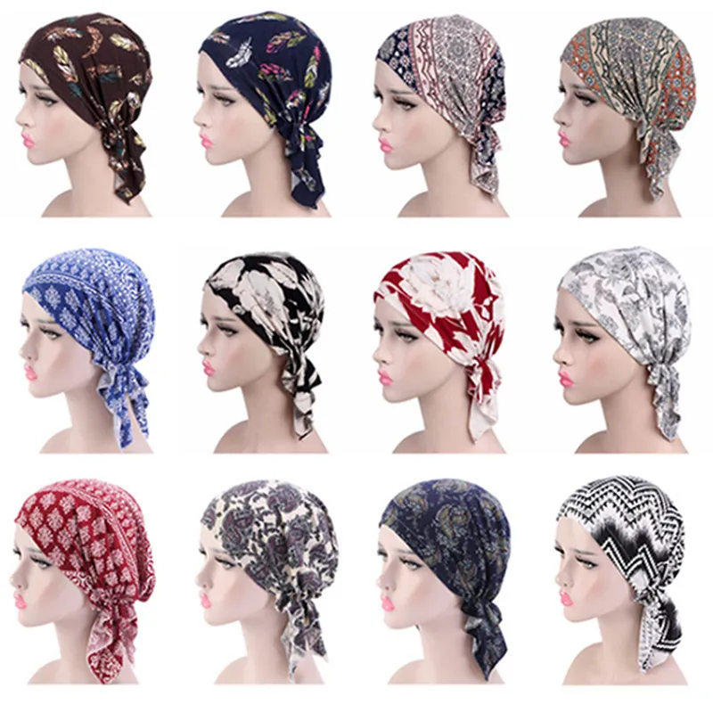 Turbante Stampa Triangolo Bandana Berretto Elastico Pirata Foulard Fascia floreale Copricapo Chemioterapia Bandana Cappello Accessori per capelli IIA425