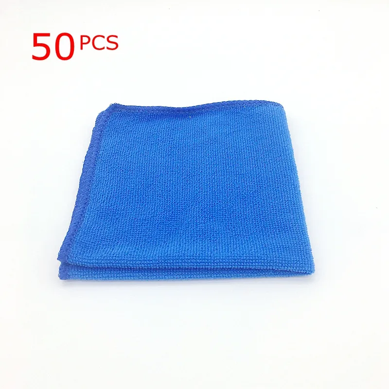 50PCS Home Wash Towel Microfiber Soft Cleaning Car Care Cloths Wash Towel Duster 9.84'' x 9.84''Inch Microfiber
