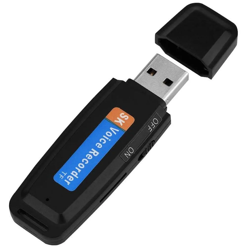 4 GB geheugen Digitale voicerecorder 2 IN 1 Mini USB-SCHIJF Digitale audiorecorder mini USB FLSH Drive Dictafoon zwart wit ondersteuning TF-kaart PQ151