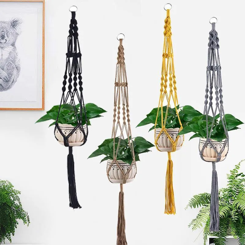 Colorful Macrame Plant Hanger Plant Hanger for Home Decoration for Garden Flower Hanger Hanging Planter Basket