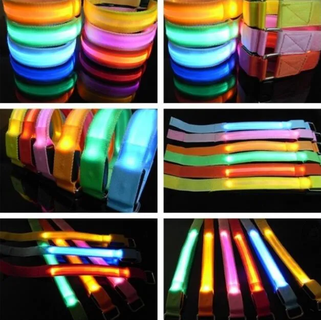 Braccio luminoso a LED con cinturino da polso per illuminazione sportiva all'aperto con un singolo braccio flash personalizzabile con logo Bracciale DSEHOT