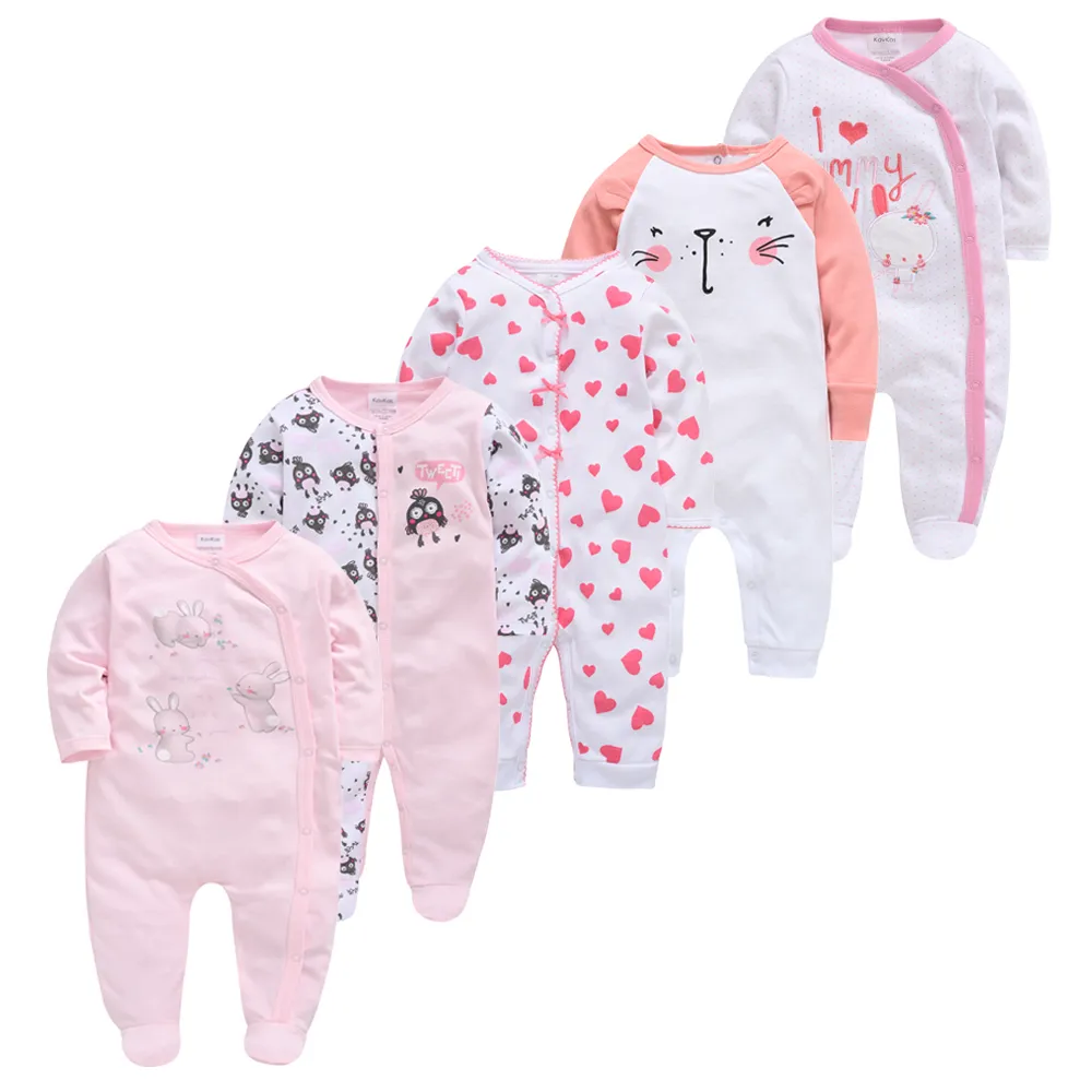 5PCS Baby Girl Boy Pijamas roupas de bebe Fille bawełniany oddychający miękki ropa bebe noworodka śpioch Baby PJiAm LJ200827