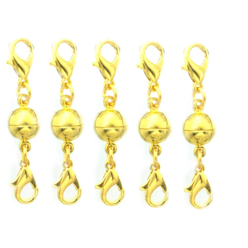 50PCS/Lot Round Magnetic Clasp Hooks Jewelry Clasps End Caps Necklace Bracelets Clasp Connectors for ewelry Necklace Hand Made Conn