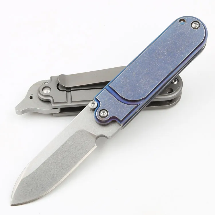 Mini Kleine EDC Pocket Folding Mes S35VN Stone Wash Mes CNC TC4 Titaniumlegering Handvat Kogellager Vouwen Gift Messen