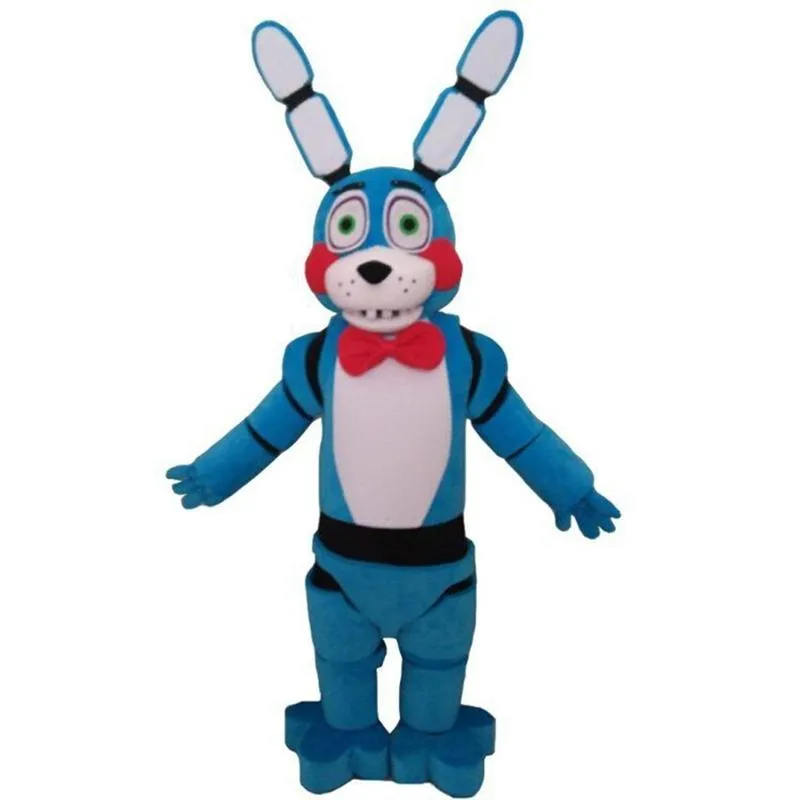 2020 Fabriks Hot Sale Fem nätter på Freddy's Fnaf Toy Creepy Blue Bunny Mascot Kostymdräkt Halloween Julfödelsedagklänning Vuxenstorlek