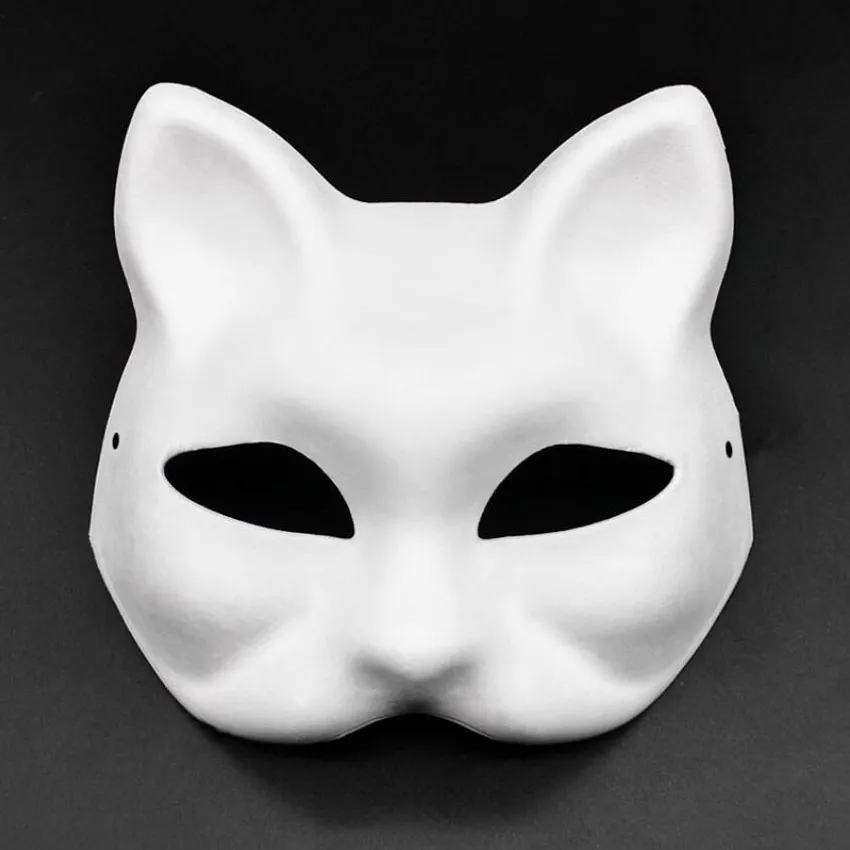 Blanc Bricolage Plein Visage Paintable Papier Masque Mascarade