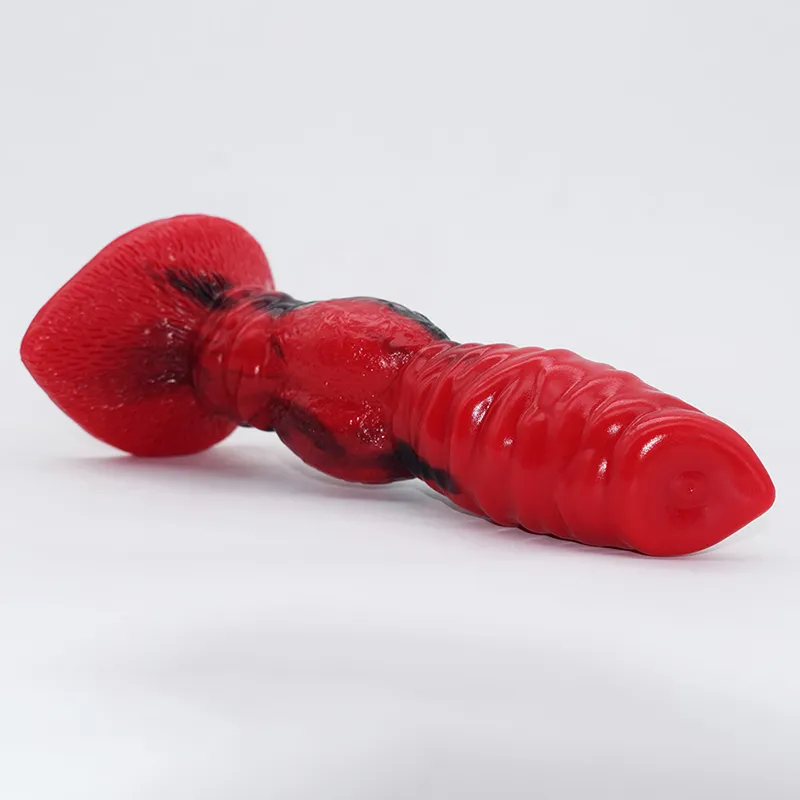Multicolored Silicone Dildo Realistic Wolf Dog Knot Penis GSpot  