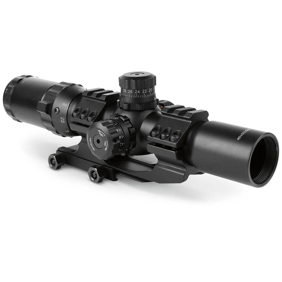 Scope Aimsports 1.5-4x30 Tri-illuminated Mil Dot Reticle or Arrow or 3/4 Circle Scope with Locking Turrets