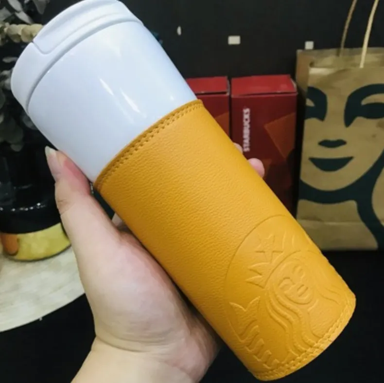 Starbucks 16oz Stainless Steel Mug With Leather Case Versatile Coffee  Thermos Cup For Any Setting, Protects Bottle From Bluebirdgoods, $13.58