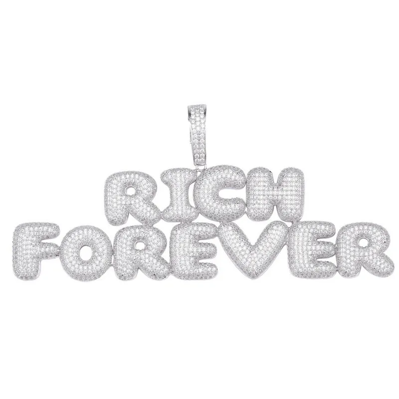 リメイク版 ヒップホップネックレスファッション男性女性18kゴールドロジウムメッキ贅沢ブリンズジルコン26バブルレターペンダントネックレス Off Bngtransmedia Com