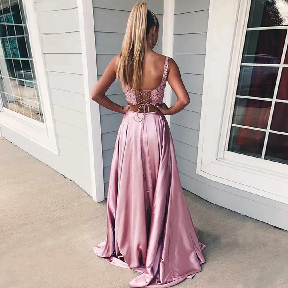 Evening Party Long Prom Dresses, 2020 Prom Dresses, Two Pieces Prom Dresses Evening Party Long Prom Dresses, 2020 Prom Dresses, Two Pieces Prom Dresses