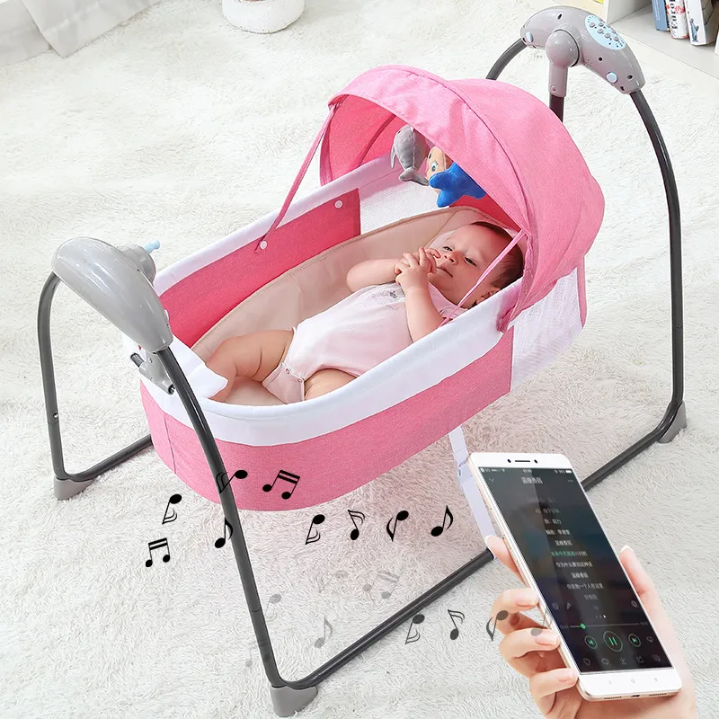 New Baby Electric Rocking Chair for Infant Newborns, Smart Baby Swing,Baby  Bouncer,Bluetooth Remote Control