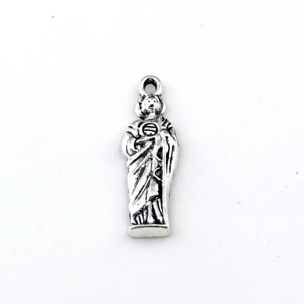 200pcs Antique Argent Vierge Mary Religion Charme Pendentifs de bijoux Faire des bijoux Collier Collier Recherches 7.5x24.5mm A-413