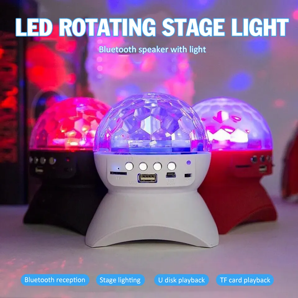 Oplaadbare draadloze Bluetooth-luidspreker Lichtregelaar LED Crystal Magic Ball Effect Light DJ Club Disco Party Lighting