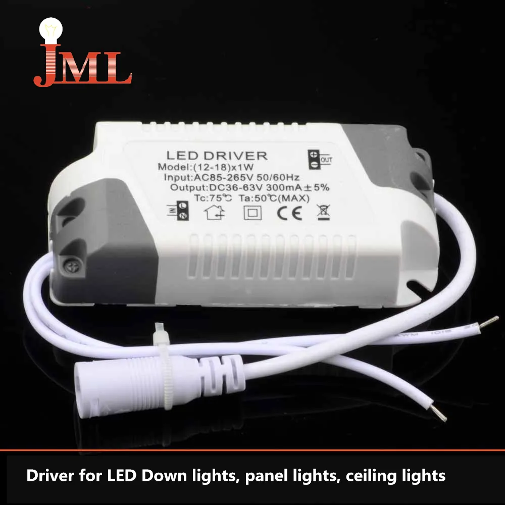 JML LED Driver 1-3W 4-7W 8-12W 12-18W 18-25W питания для светодиодных индикаторов панели потолка вниз фары