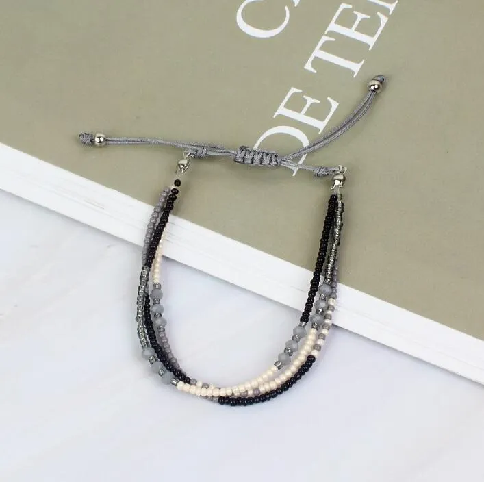 DIY Delicate Delica Seed Bead Adjustable Bracelet