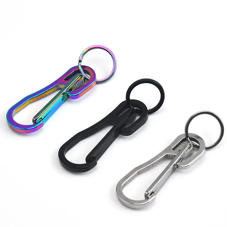 Stainless steel key ring quickdraw High quality rainbow keyring hangs keychain holders carabiner women men outdoor holders will and sandy