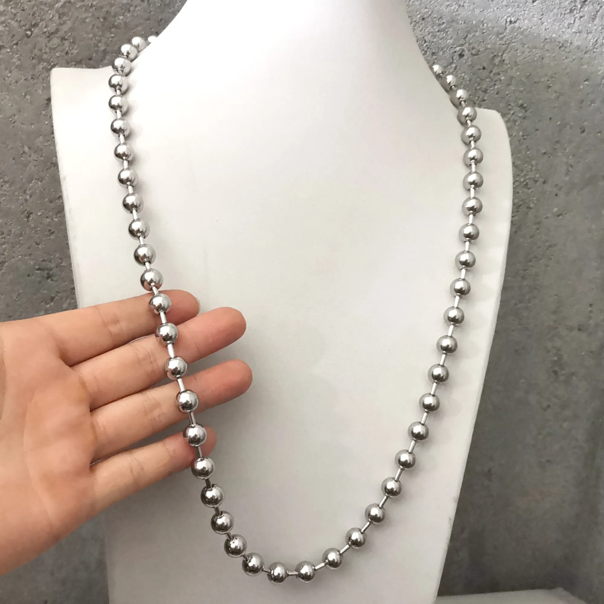 Wholesale 1.5-12mm Black Stainless Steel Bead Ball Chain Necklace Men Women  | eBay
