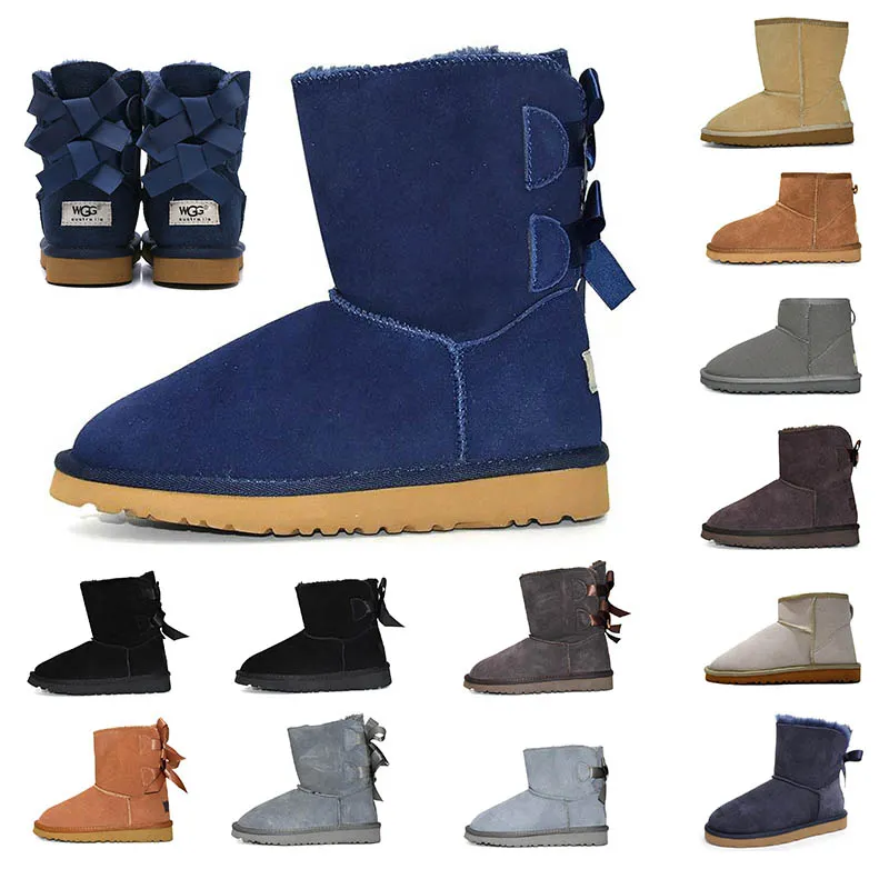 mujeres al por mayor clásico botas de tobillo de la nieve arco corto de arranque de piel para el invierno, azul, rojo castaño de negro Mini aire libre del tobillo de los zapatos EUR 36-41