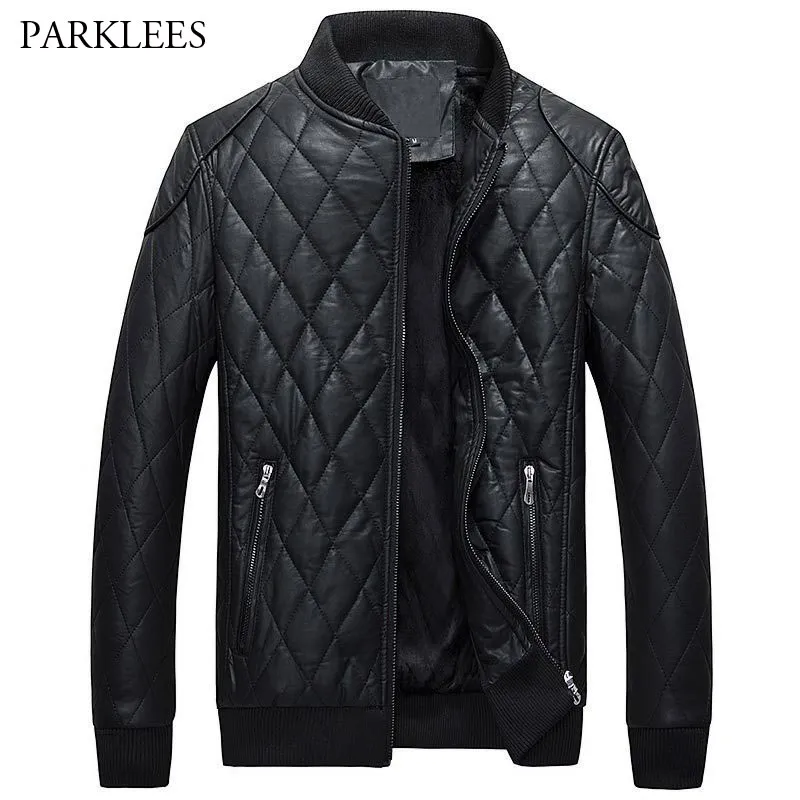 Толстая кожаная куртка Men 2020 Winter Mens Jackets и палаты ветропроницаемые Faux Leather Hommes Veste Outwear Motorcycle Jacket 4XL