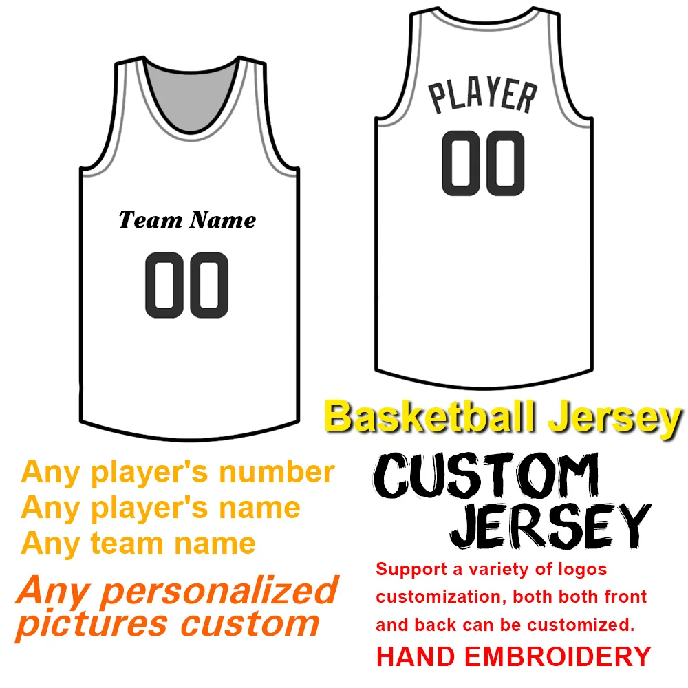 Herren-Basketballtrikot mit Nähnummer und Namen, gesticktes Teamlogo und Teamname, hochwertige Verarbeitung