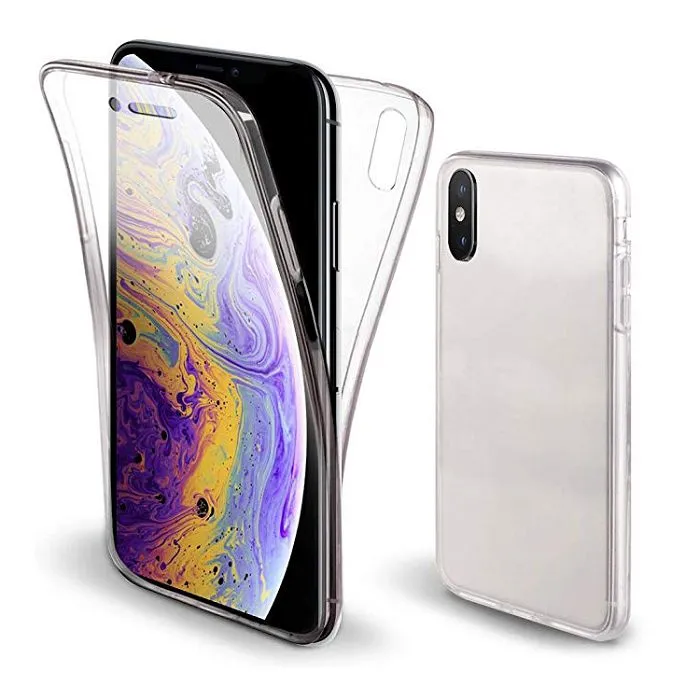360 graden volledige bescherming Clear Phone Case voor iPhone 12 TPU + PET + PC Harde en zachte mobiele cover voor Huawei Samsung Xiaomi
