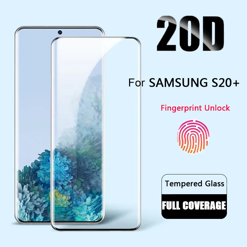 Samsung Galaxy S20 Plus S20 Ultra 3D Full Cover Screen Protector 용 압제 유리 Samsung Note 10 S10 Plus A30 A50 A70 강화 유리