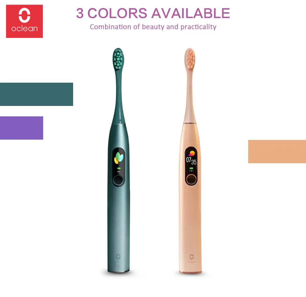 Oclean X Pro brosse à dents électrique sonique à ultrasons IPX7 brosse à dents écran tactile automatique charge rapide piste d'application pour adulte