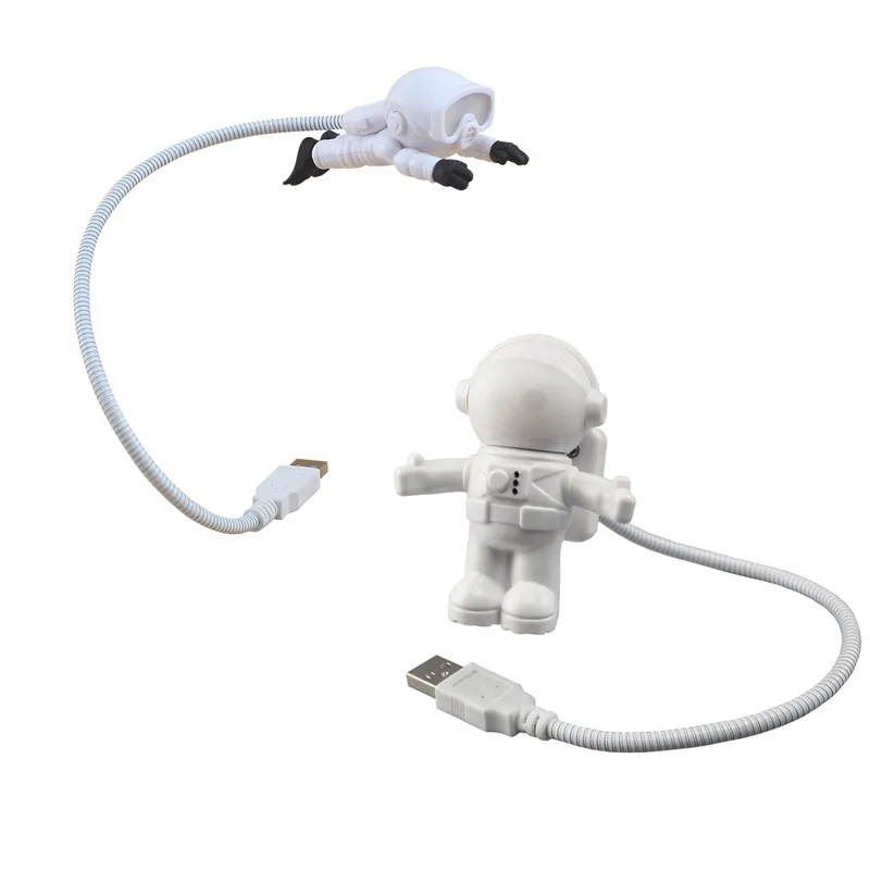 Astronauta LED luces nocturnas USB Light Light Protect Eyes para jugar computadora Cuidando a los niños Blanco Crestech
