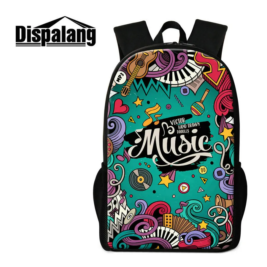 Nouveau style garçons filles sac d'école motif de note de musique enfants quotidien double sacs à bandoulière femmes hommes mode hip hop sac à dos enfants cartables