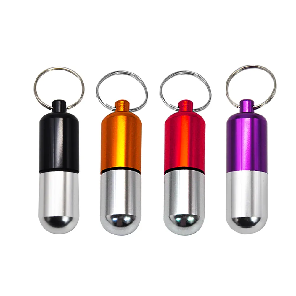 HONEYPUFF Key Chain Mini Stash Case Pill Box Length 64 MM Portable Wax Tobacco Container Dry Herb Case Key Chain