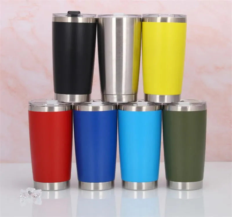 20oz Tumblers Colorful Stainless Steel Thermal Double Wall Vacuum Insulated Wine Glass Water Bottle With Lids Coffee Beer Mug Home Supplies