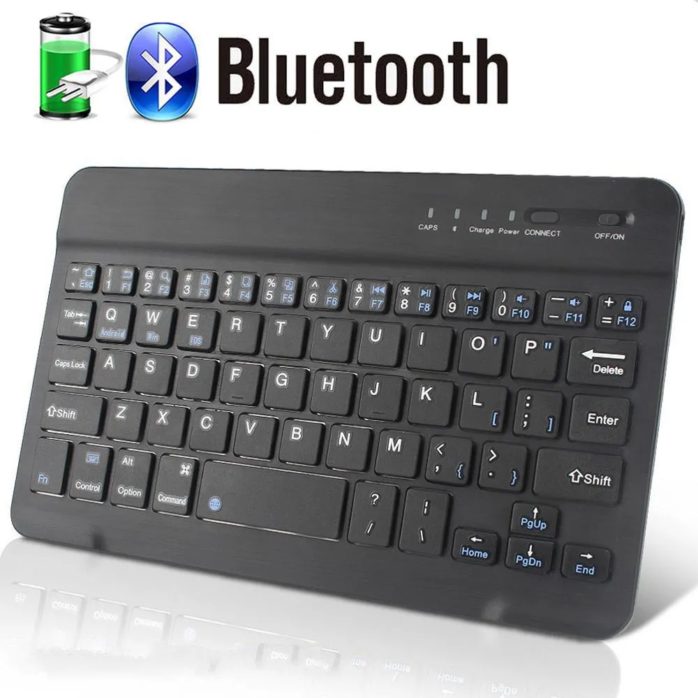 Klawiatura Bluetooth Klawiatura Bezprzewodowa Klawiatura Mini Klawiatura bezprzewodowa do komputera PC Rechargeable Niszczelne Klawiatury BlueTooh